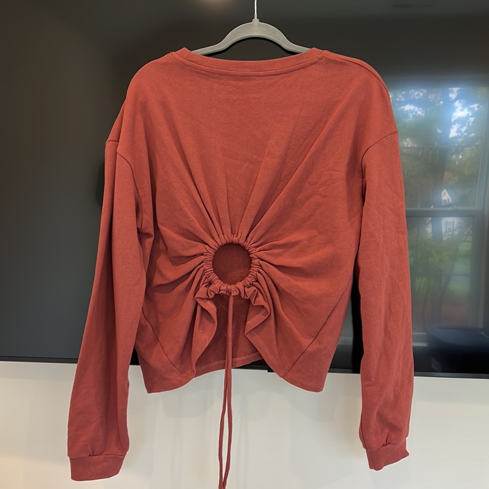 Sweatshirt with Tie Detail in Back